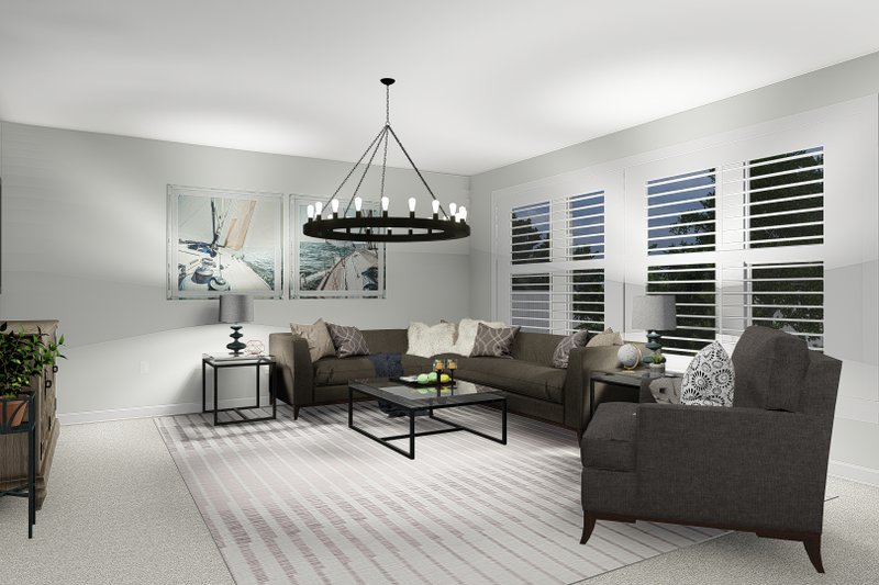 Architectural House Design - Interior - Family Room for Craftsman House Plan #1060-57 - 4 bed, 2.5 bath