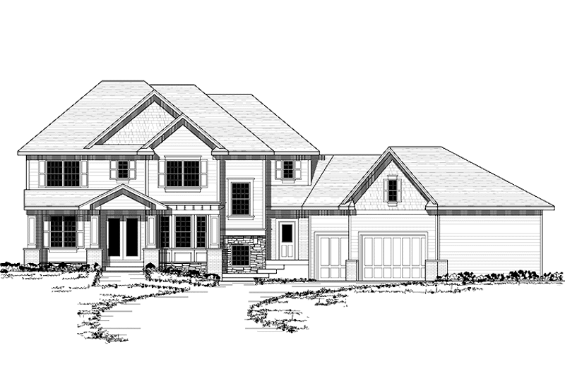 Home Plan - Exterior - Front Elevation 3 for European House Plan #51-649 - 3 bed, 2.5 bath
