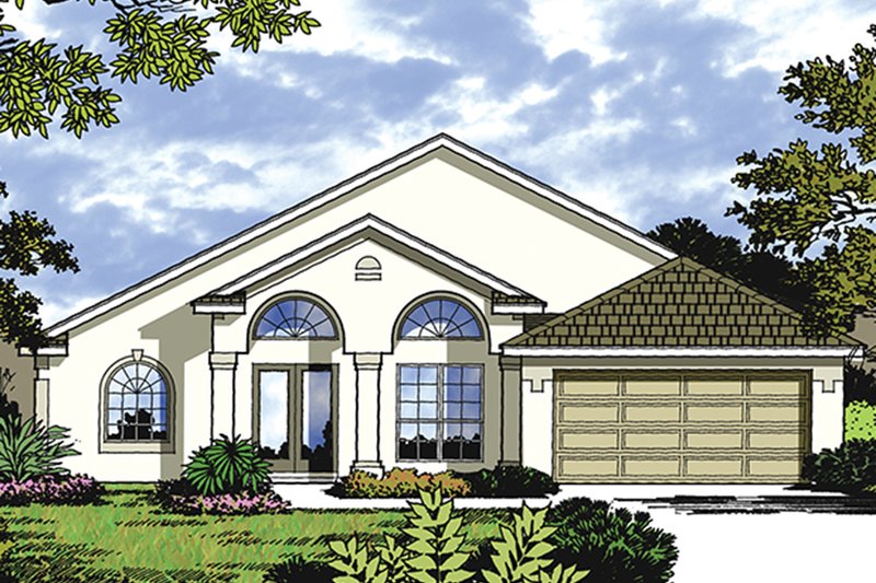 Dream House Plan - Exterior - Front Elevation 3 for Mediterranean House Plan #417-841 - 4 bed, 2 bath