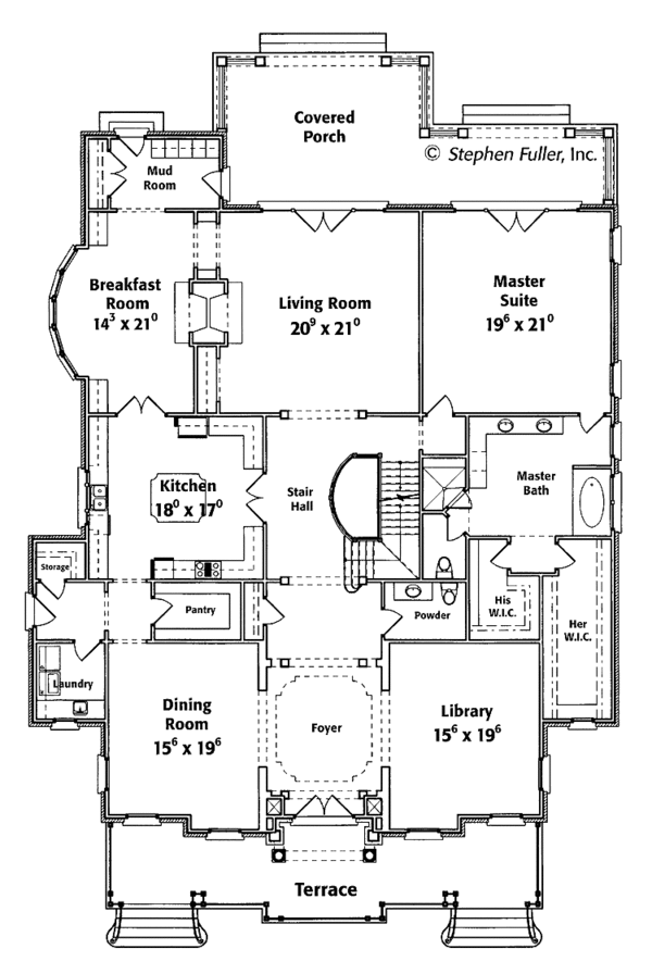 House Plan Design - Country Floor Plan - Main Floor Plan #429-329