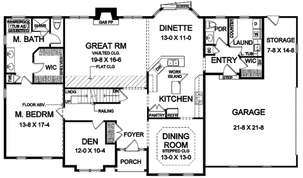 Architectural House Design - Traditional Floor Plan - Main Floor Plan #328-327