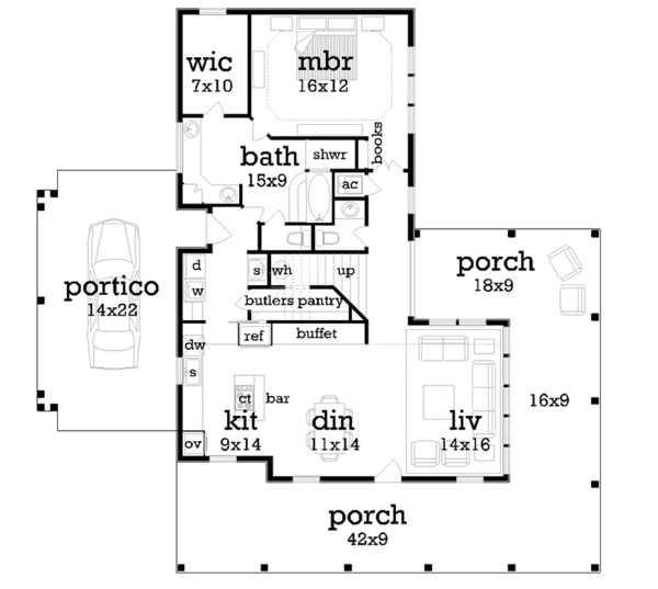 Dream House Plan - Traditional Floor Plan - Main Floor Plan #45-569