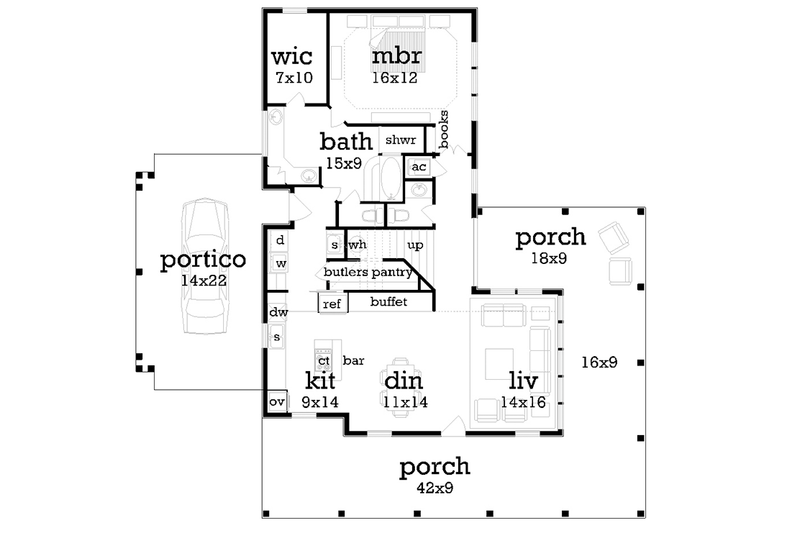 Dream House Plan - Floor Plan - Main Floor for Traditional House Plan #45-569 - 4 bed, 2.5 bath