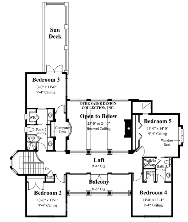 House Plan Design - Mediterranean Floor Plan - Upper Floor Plan #930-59