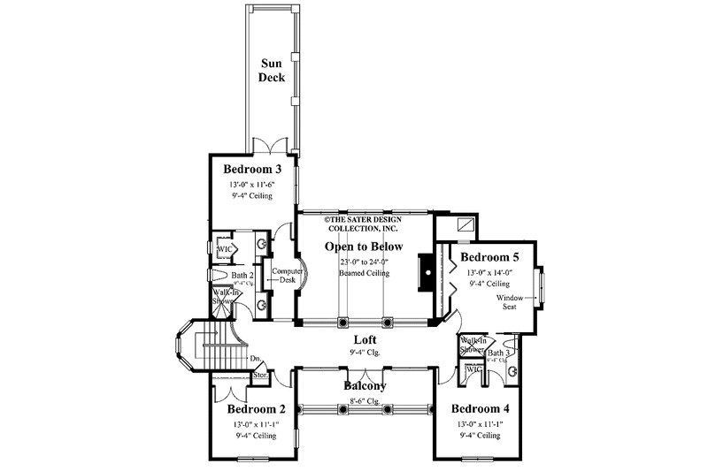Home Plan - Floor Plan - Upper Floor for Mediterranean House Plan #930-59 - 5 bed, 3.5 bath