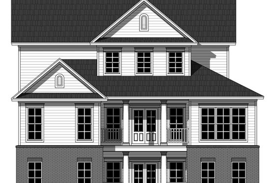 Exterior - Rear Elevation for Farmhouse House Plan #21-331 - 4 bed, 2 bath
