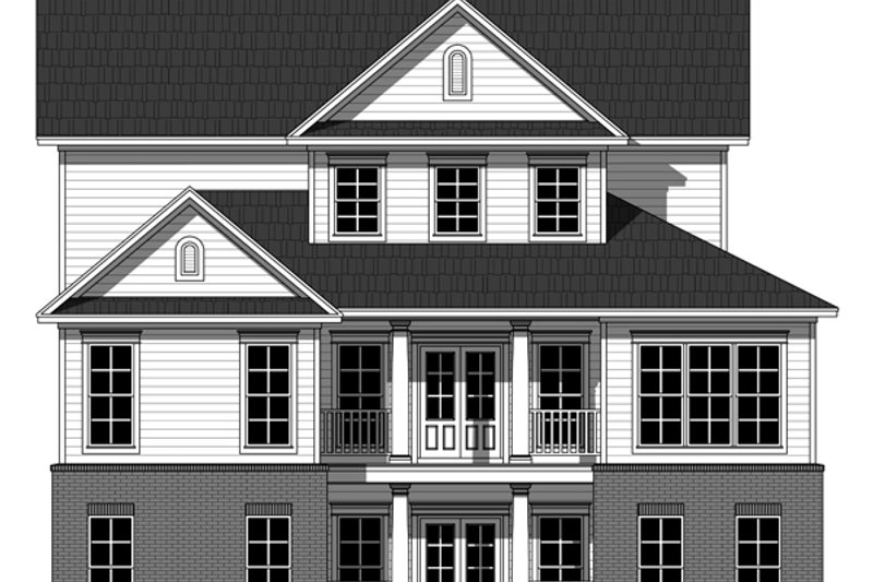 House Blueprint - Exterior - Rear Elevation for Farmhouse House Plan #21-331 - 4 bed, 2 bath