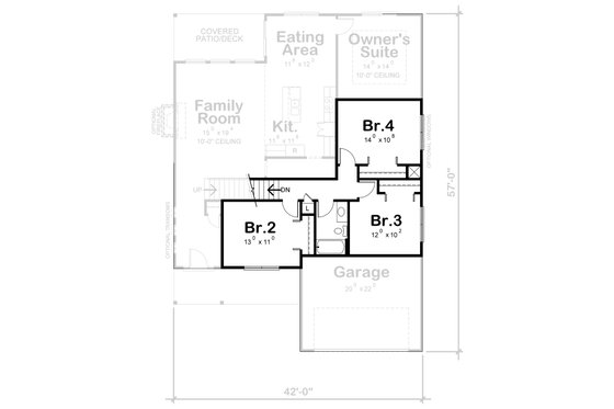 Floor Plan - Upper Floor for Traditional House Plan #20-2394 - 4 bed, 3 bath