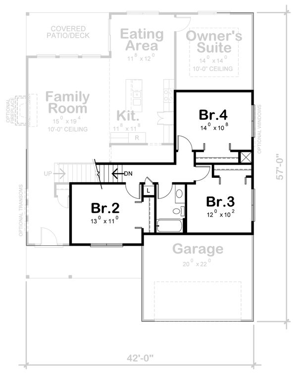House Blueprint - Traditional Floor Plan - Upper Floor Plan #20-2394