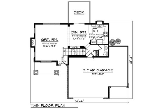 Floor Plan - Main Floor House Plan #70-1236 - 3 bed, 2 bath