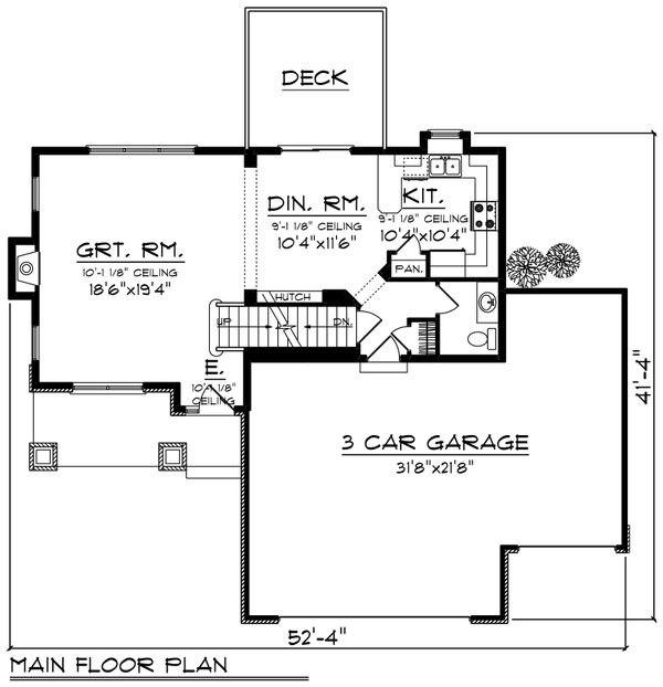 Architectural House Design - Floor Plan - Main Floor Plan #70-1236