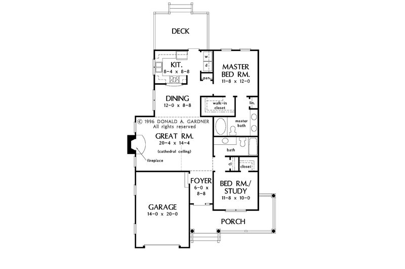Home Plan - Floor Plan - Main Floor for Craftsman House Plan #929-460 - 2 bed, 2 bath