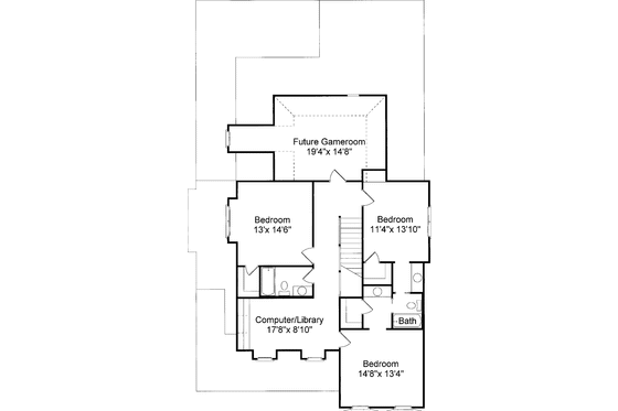 Floor Plan - Upper Floor for Country House Plan #37-260 - 4 bed, 4 bath