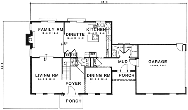 House Plan Design - Colonial Floor Plan - Main Floor Plan #1001-123
