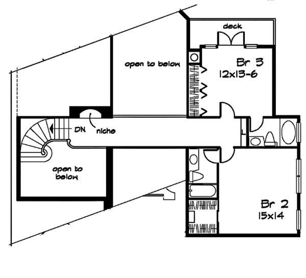 Architectural House Design - Mediterranean Floor Plan - Upper Floor Plan #320-956