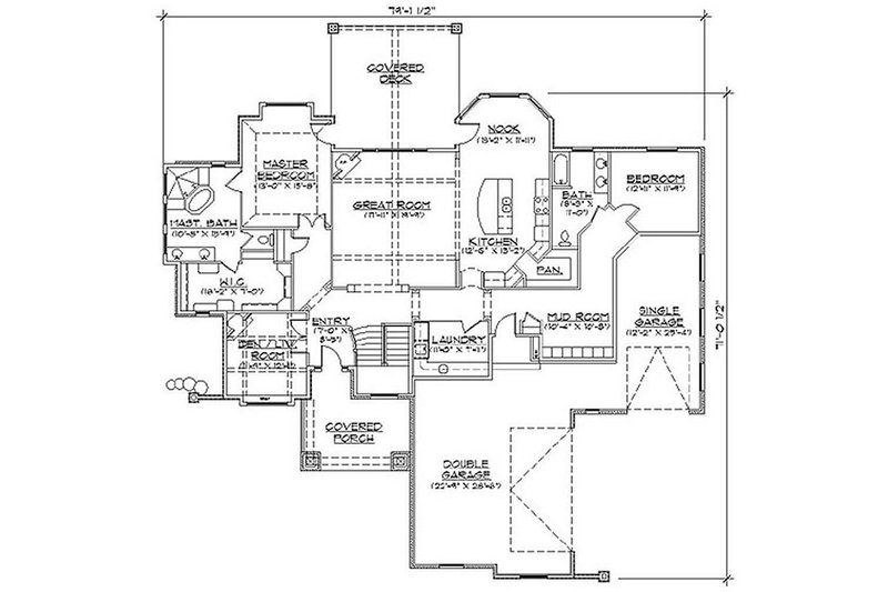 Home Plan - Floor Plan - Main Floor for European House Plan #5-293 - 5 bed, 3.5 bath
