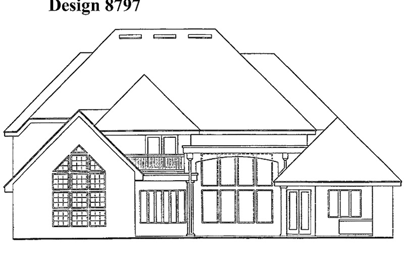 Home Plan - Exterior - Rear Elevation for Mediterranean House Plan #417-628 - 4 bed, 3.5 bath