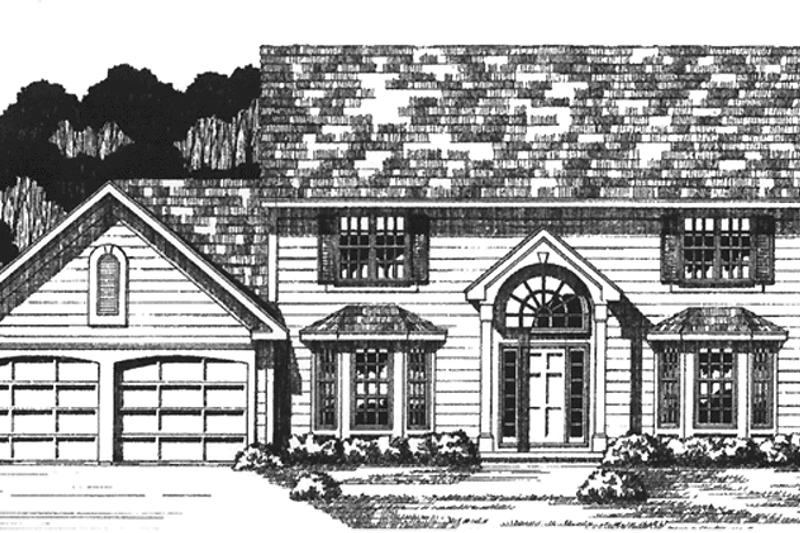 Architectural House Design - Colonial Exterior - Front Elevation Plan #1001-102