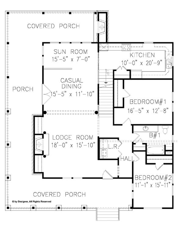 House Plan Design - Craftsman Floor Plan - Main Floor Plan #54-310