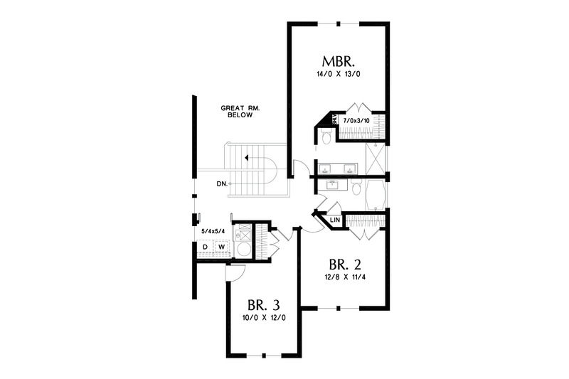 Home Plan - Floor Plan - Upper Floor for Farmhouse House Plan #48-1043 - 4 bed, 3 bath