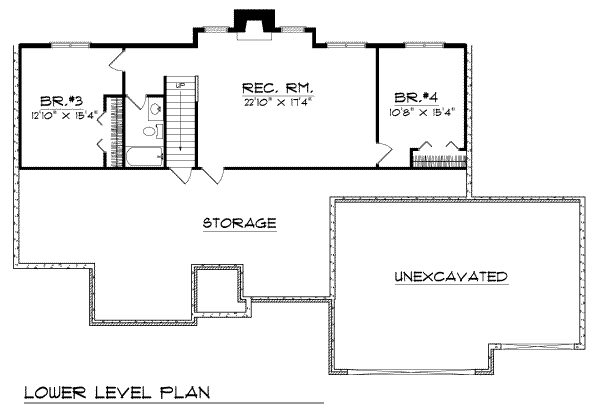 Home Plan - Traditional Floor Plan - Lower Floor Plan #70-177