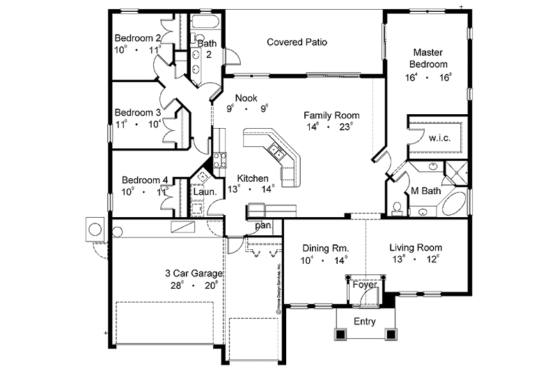 Home Plan - Floor Plan - Upper Floor for Contemporary House Plan #1015-47 - 4 bed, 2 bath