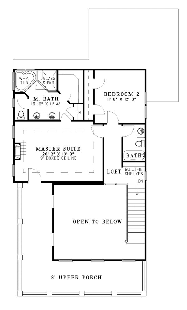 House Blueprint - Classical Floor Plan - Upper Floor Plan #17-3238