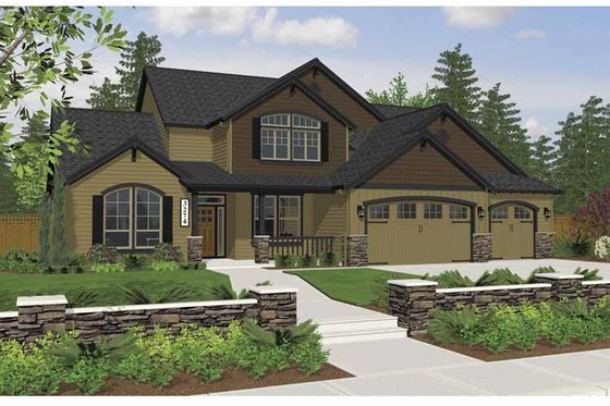Exterior - Front Elevation 3 for Craftsman House Plan #943-7 - 3 bed, 2.5 bath