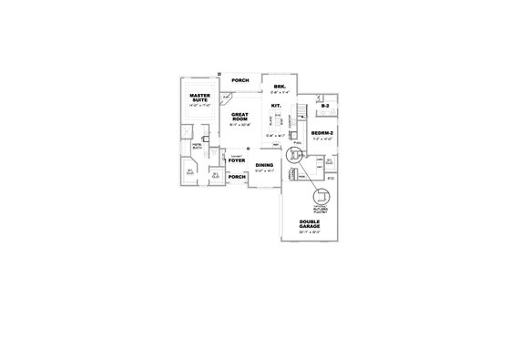 Floor Plan - Main Floor for European House Plan #34-231 - 4 bed, 3 bath