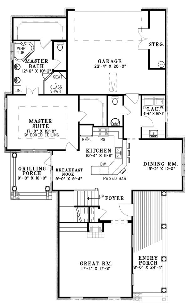 Dream House Plan - Classical Floor Plan - Main Floor Plan #17-3007