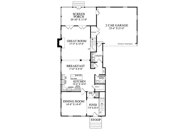 Home Plan - Floor Plan - Main Floor for Classical House Plan #137-318 - 3 bed, 2.5 bath