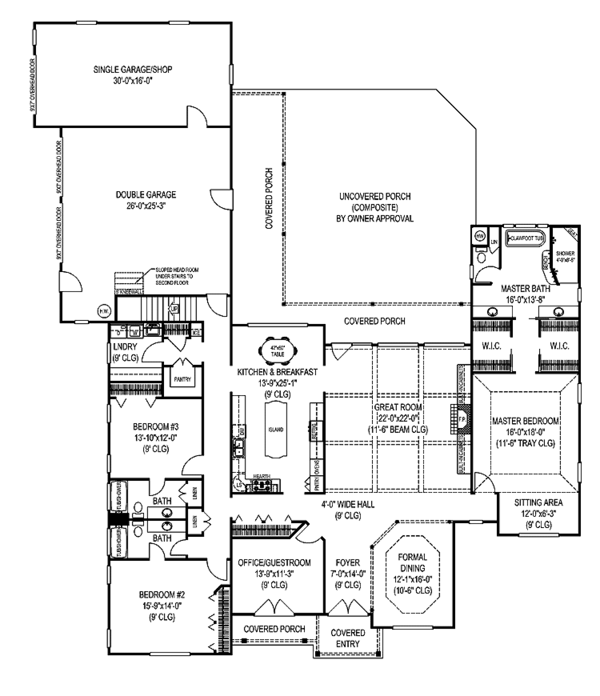 Architectural House Design - Contemporary Floor Plan - Main Floor Plan #11-278