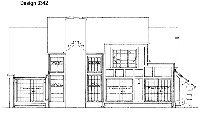 Home Plan - Exterior - Rear Elevation for Tudor House Plan #72-854 - 3 bed, 2 bath