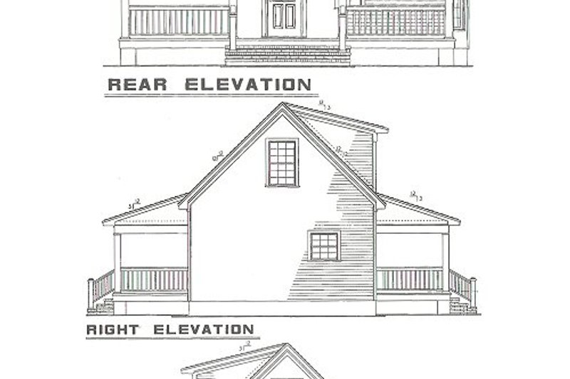 Architectural House Design - Exterior - Rear Elevation for Cottage House Plan #17-2139 - 2 bed, 1 bath