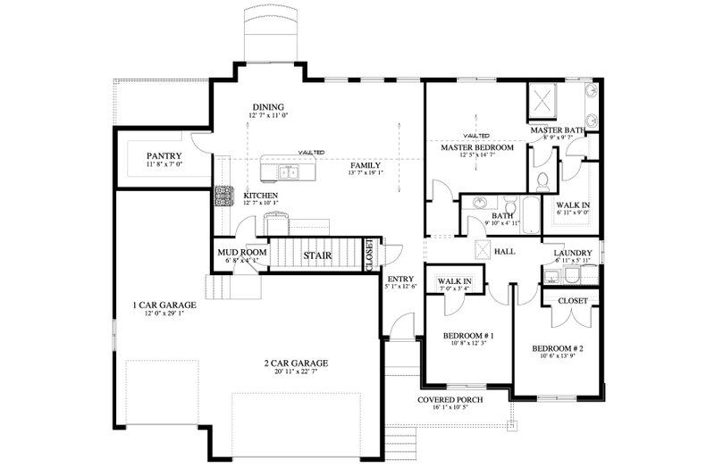 House Plan Design - Floor Plan - Main Floor for Craftsman House Plan #1060-198 - 3 bed, 2 bath