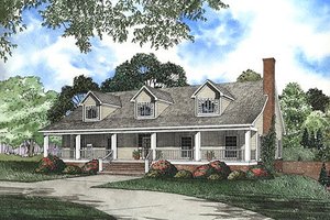 Country Exterior - Front Elevation Plan #17-2036