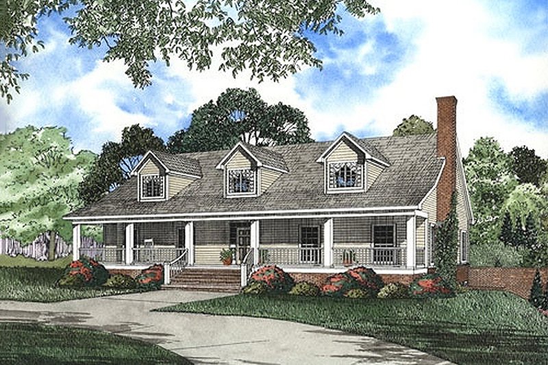 Home Plan - Country Exterior - Front Elevation Plan #17-2036