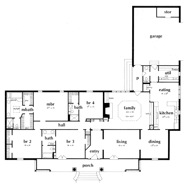 Southern Floor Plan - Main Floor Plan #36-251