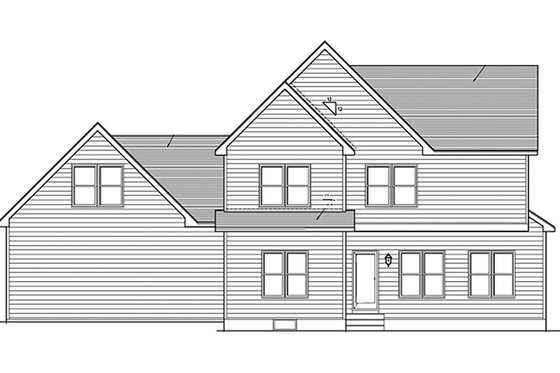 Exterior - Rear Elevation for Craftsman House Plan #1010-117 - 3 bed, 2.5 bath