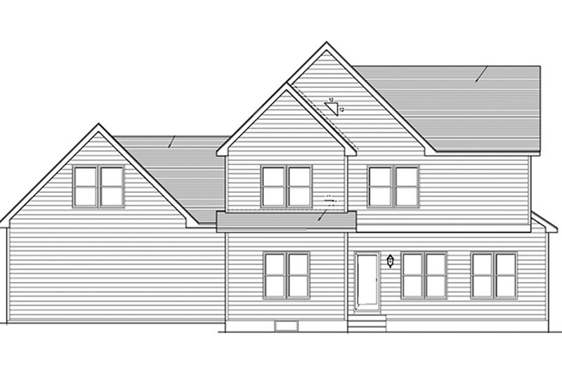Architectural House Design - Exterior - Rear Elevation for Craftsman House Plan #1010-117 - 3 bed, 2.5 bath