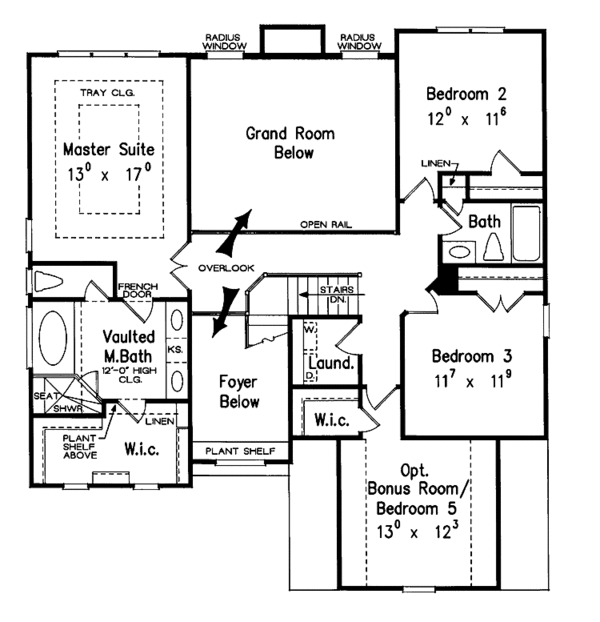 House Design - Colonial Floor Plan - Upper Floor Plan #927-692
