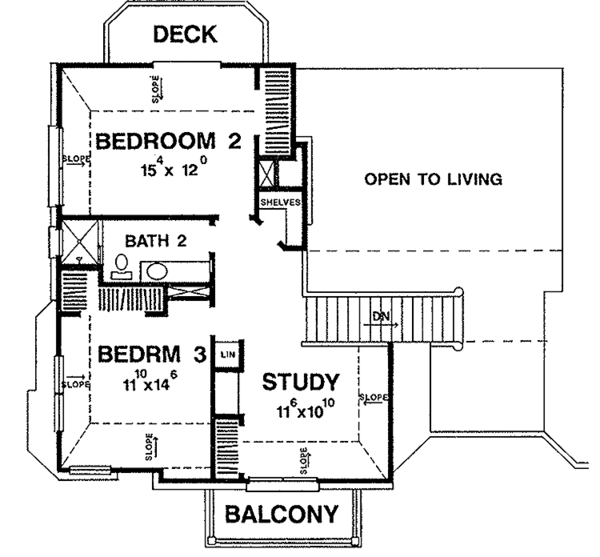 House Plan Design - Contemporary Floor Plan - Upper Floor Plan #472-301