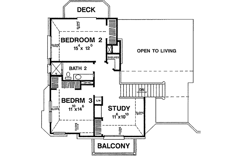 Home Plan - Floor Plan - Upper Floor for Contemporary House Plan #472-301 - 3 bed, 2.5 bath