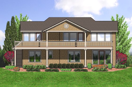 Exterior - Rear Elevation for Craftsman House Plan #48-576 - 3 bed, 2.5 bath