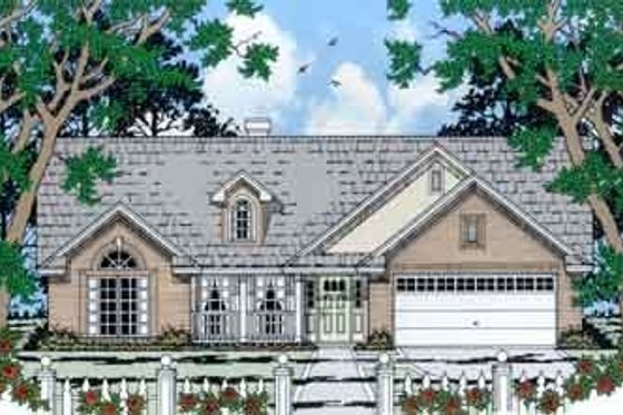 Exterior - Front Elevation for Traditional House Plan #42-286 - 3 bed, 2 bath