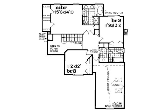 Floor Plan - Upper Floor for Traditional House Plan #47-627 - 3 bed, 3 bath