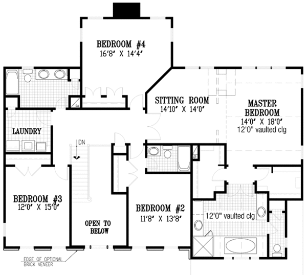Architectural House Design - Country Floor Plan - Upper Floor Plan #953-47