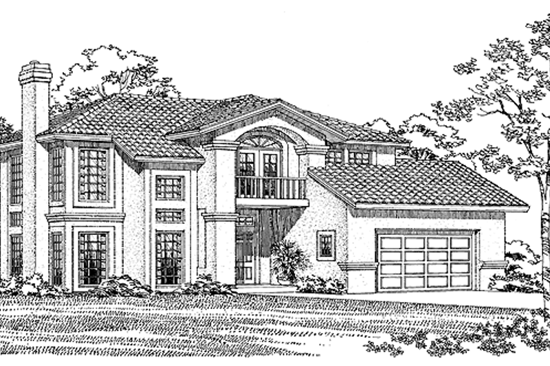 House Design - Mediterranean Exterior - Front Elevation Plan #72-842