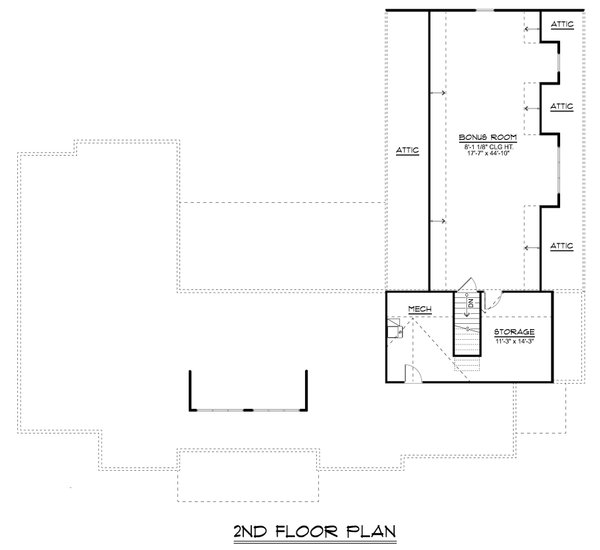 Architectural House Design - Floor Plan - Upper Floor for Farmhouse House Plan #1064-508 - 3 bed, 2.5 bath
