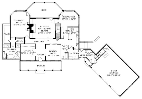 Home Plan - Country Floor Plan - Main Floor Plan #453-259